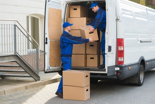 Local removals service in Blackheath with moving van and packed boxes
