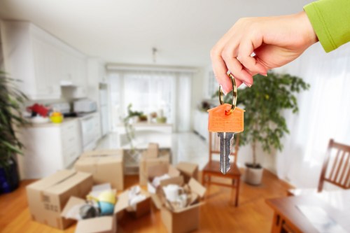 Local moving team handling items in a Blackheath street