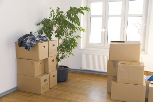 Packed boxes and furniture ready for local removals in Blackheath
