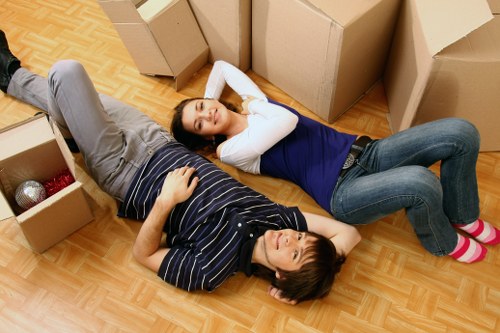 Furniture and boxes being loaded into a moving truck in Blackheath